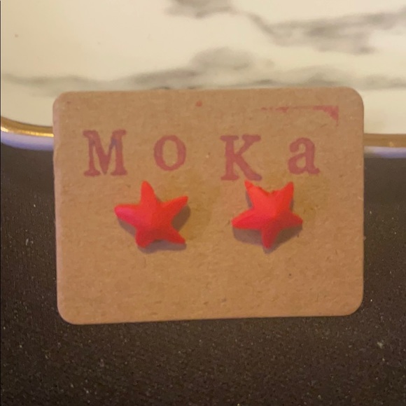 Handmade Polymer Clay Earrings - Star - Picture 3 of 4